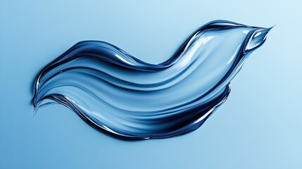 Poster - Elegant Fluid Dynamics: Soft Waves of Clear Water Against a Calm Blue Background, Perfect for Representing Freshness, Purity, and Tranquility in Design Projects