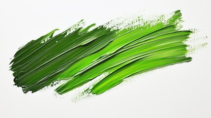 Poster - Vibrant Green Acrylic Paint Stroke Texture on Canvas Showing Artistic Brush Work in Abstract Contemporary Style for Use in Design Projects