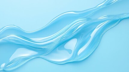 Poster - Fluid Blue Waves Flowing Across a Soft Background, Capturing the Essence of Serenity and Calm in a Collection of Tranquil Water Forms and Textures