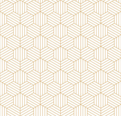 Wall Mural - seamless geometric pattern with hexagon grid line, modern contemporary triangle repeats background v