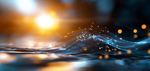 Poster - Dynamic neon waves in a digital realm virtual space abstract art futuristic environment close-up viewpoint blockchain concept for modern technology