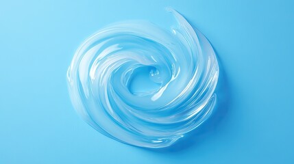 Poster - Swirling Blue Creamy Liquid on Soft Blue Background Evoking a Sense of Fluidity and Texture, Ideal for Use in Creative Design and Artistic Projects
