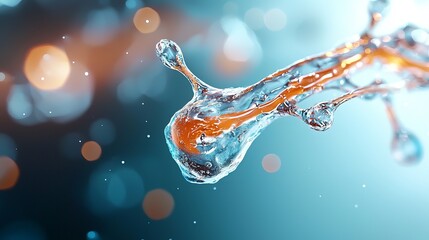 Poster - Dynamic water splash action artistic photography fluid environment macro viewpoint radiant concepts for technology and nature exploration