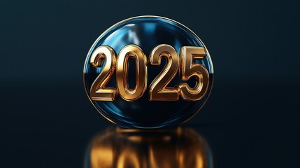 Poster - New Year 2025 Celebration with Golden Font Design