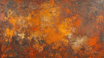 Poster - Abstract Rusty Texture with Warm Earthy Tones Ideal for Backgrounds, Design Elements, and Artistic Projects Featuring Hues of Orange, Brown, and Gold