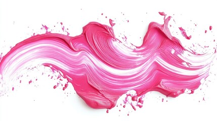 Poster - Vivid Pink Paint Swirl on White Background Creating a Dynamic and Artistic Splash, Ideal for Creative Projects and Modern Designs