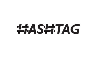  Hashtag typography text logo design graphic