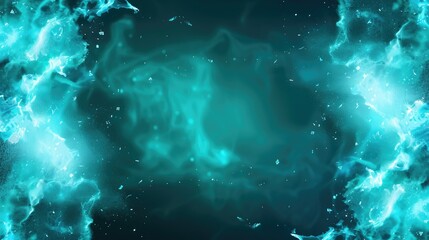 Poster - A mesmerizing digital abstract design featuring swirling teal and blue hues, evoking a sense of cosmic wonder and depth.