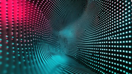 Aufkleber - Abstract visualization of flowing lines with dots in vibrant colors.