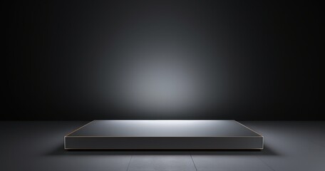 Poster - Dark Square Platform With Subtle Gold Accents