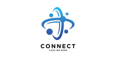 Wall Mural - logo design global connection icon vector,symbol,idea,creative.