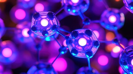 Aufkleber - Close-up view of molecular structures with vibrant colors representing scientific concepts.