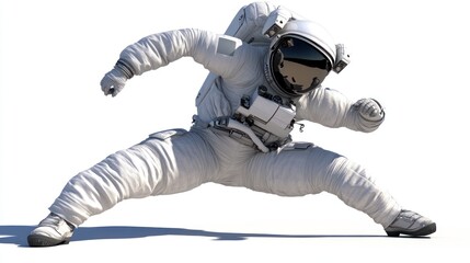Aufkleber - An astronaut in a dynamic pose, showcasing space exploration and adventure.