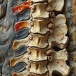 © Paul - Highly detailed cross-section of lumbar spine and sacral region, emphasizing nerve pain and spinal compression injury