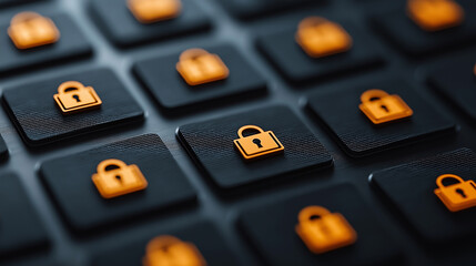 Aufkleber - creative representation of cybersecurity training with padlock icons