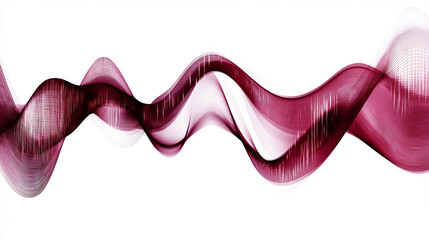 Aufkleber - Elegant burgundy waves flowing on white background