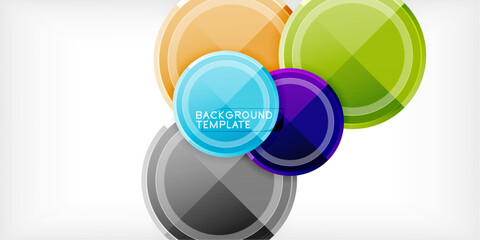 Poster - Abstract background - multicolored circles, trendy minimal geometric design, vector illustration