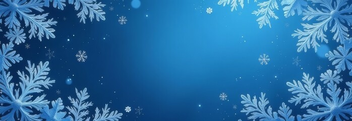 Poster - A blue background with snowflakes on it
