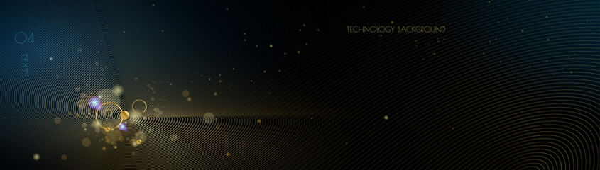 Aufkleber - Vector illustration design. Bright gold wave, wavy line pattern. Abstract motion of curve lines, light shiny, glow effect. Element graphic design for technology banner template, wallpaper background