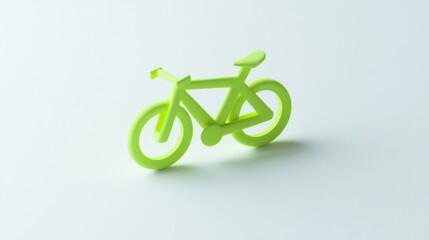 Poster - A minimalistic green bicycle model representing leisure and transport.