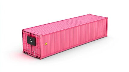 Poster - A bright pink shipping container designed for transport and storage purposes.