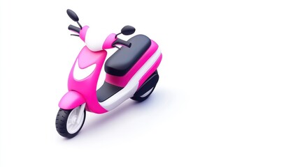 Poster - A pink and white scooter designed for urban transportation.