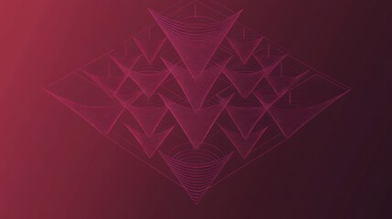 Leinwandbilder - Abstract geometric design with layered triangular shapes and gradient background.