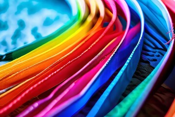 Poster - ascending rainbow ribbons