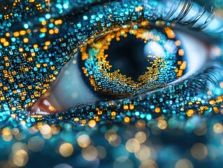 Poster - Exploring ethical implications of technology through a visually stunning eye close-up digital art abstract environment conceptual viewpoint