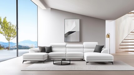 Poster - Contemporary sofa collection designed for ultimate relaxation, featuring adjustable headrests and a modern design to complement any modern living space.