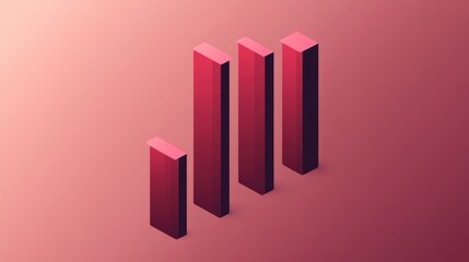 Poster - Abstract graphic of vertical bars representing data or growth.