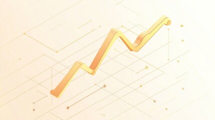 Poster - A stylized golden line graph representing growth or progress.
