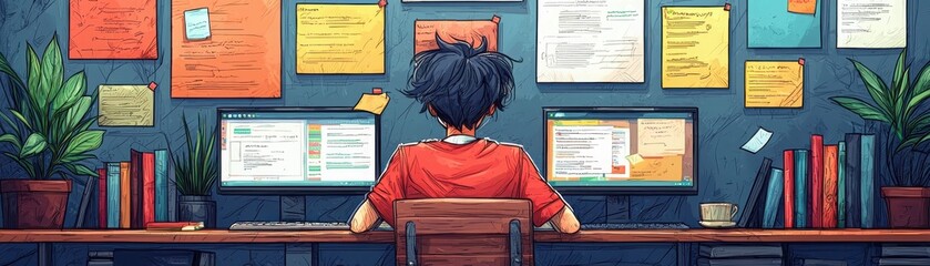 Poster - Virtual assistant interacting with users online answering queries and completing tasks in a digital workspace environment