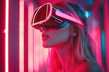 Poster - Virtual reality adventure digital realm immersive experience futuristic environment user-centric technology exploration
