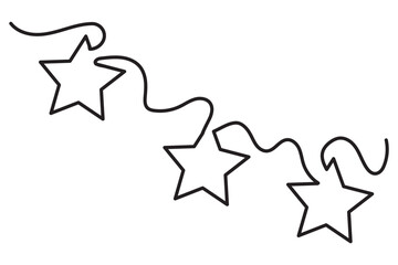 Wall Mural - Christmas tree one line drawing.Merry Christmas decoration continuous line.Continuous line drawing of christmas tree with a star.
