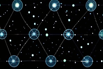 Poster - constellation patterns forming from illuminated thought dots