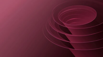 Aufkleber - Abstract design featuring layered curves in a gradient of deep pink hues.