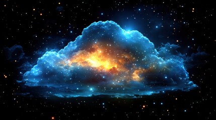 Poster - Celestial Cloud Night Sky Dreamy Fantasy Abstract Background