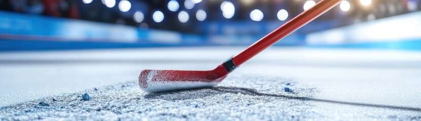Poster - Close-up of a curling stone on ice, emphasizing the sport's precision and technique.
