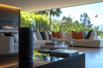 Poster - Voice-controlled smart home technology enhancing lifestyle and comfort in modern living spaces