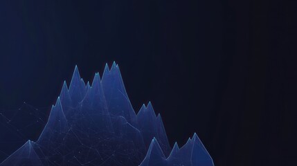 Poster - Abstract visualization of data with a mountain-like structure against a dark background.