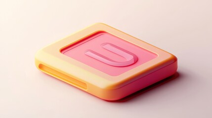 Poster - A colorful, stylized icon with a smooth, modern design showcasing a letter 