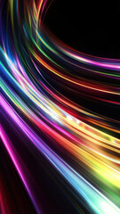 Poster - Colorful light trails create vibrant, dynamic effect on dark background