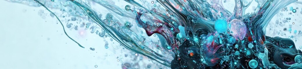 Aufkleber - Abstract splash of colors with fluid dynamics creating a vibrant visual effect.