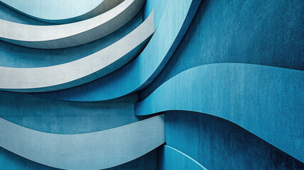 Aufkleber - wavy blue background with smooth textures and layered design