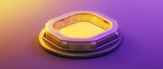 Aufkleber - A stylized octagonal stadium design with vibrant lighting effects.