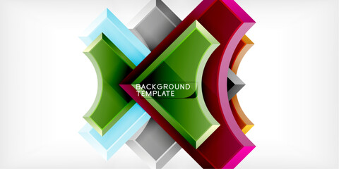 Aufkleber - Square, arrow shapes with round elements Vector Illustration For Wallpaper, Banner, Background, Card, Book Illustration, landing page