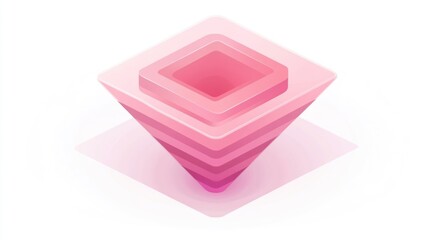 Poster - Abstract layered pyramid design in shades of pink, suggesting depth and dimension.