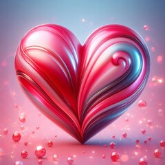 Poster - Heart Red pink or multi colored classic heart shape with a gloss