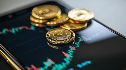 Poster - Buying and selling gold is easy with a smartphone.  Gold prices are rising, making it a good investment.